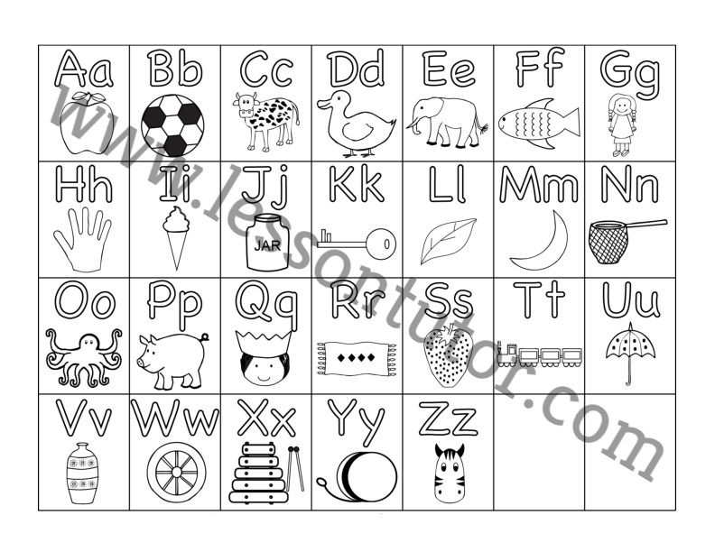 Alphabet Coloring – Letter Coloring Worksheet Preschool - 2 - Lesson Tutor