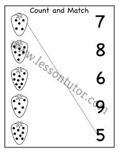 Count and Match Worksheet Preschool - 2 - Lesson Tutor