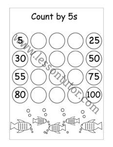 Count by 5s Worksheet Kindergarten 2 - Lesson Tutor