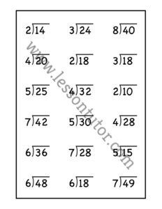 Division 3 Worksheets 5th Grade - Lesson Tutor