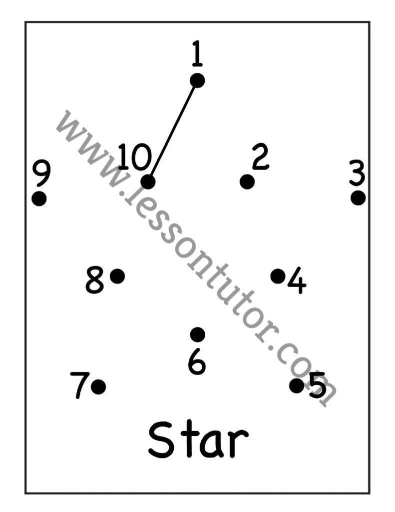 Dot To Dot Star Worksheet Kindergarten Lesson Tutor