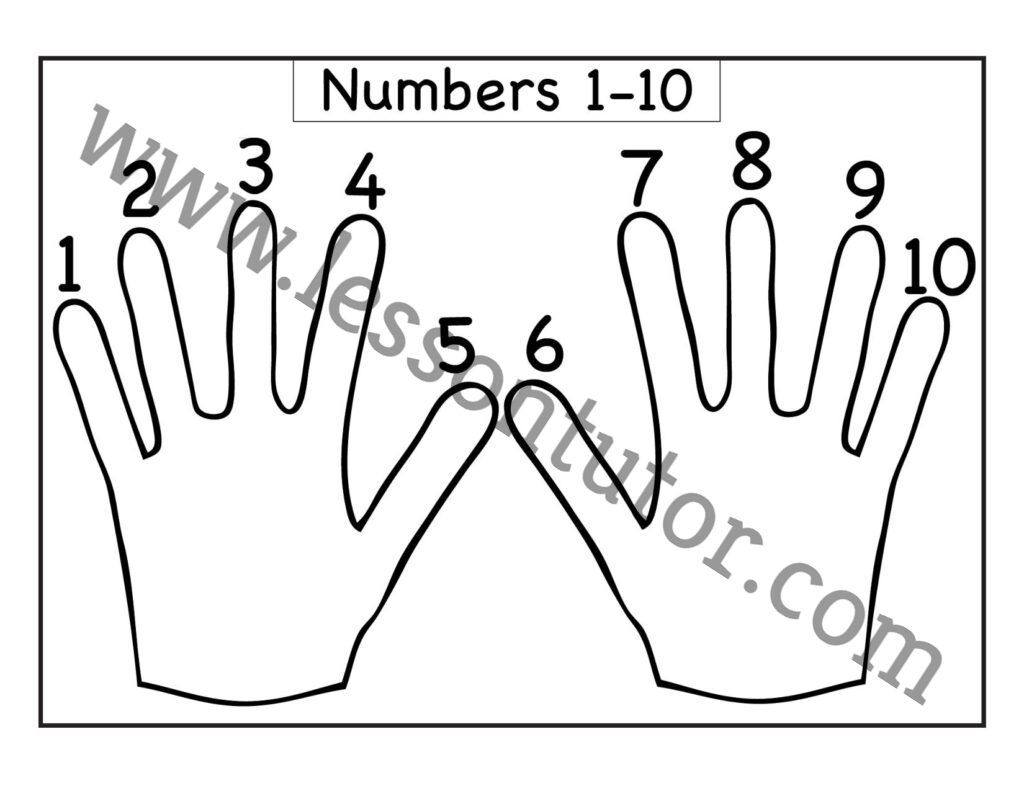 Finger Counting 1-10 Worksheet Preschool - Lesson Tutor