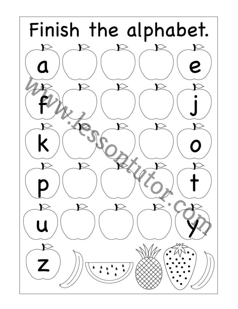 Missing Letters Worksheets - Lesson Tutor