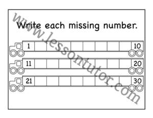 Missing Numbers – 1-30 Worksheet Kindergarten 6 - Lesson Tutor