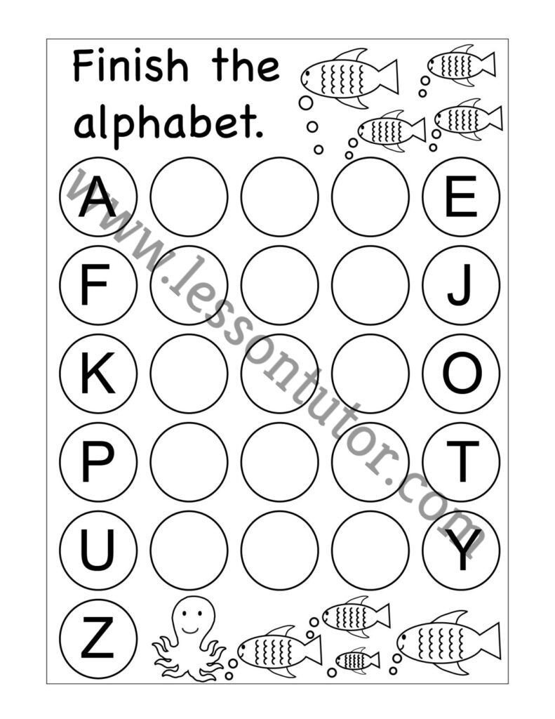 missing uppercase letters worksheet kindergarten 2 lesson tutor