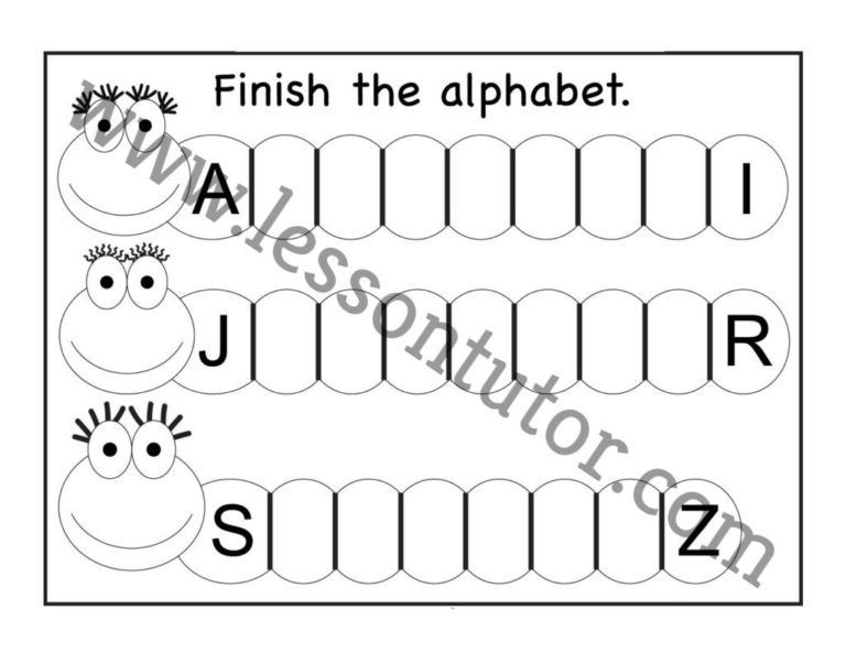 Missing Uppercase Letters Worksheet Kindergarten 7 - Lesson Tutor