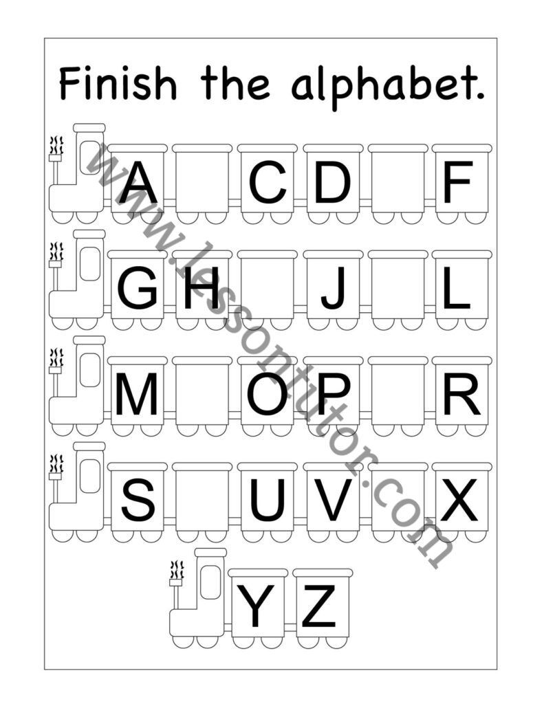 Missing Uppercase Letters Worksheets Kindergarten 2 - Lesson Tutor