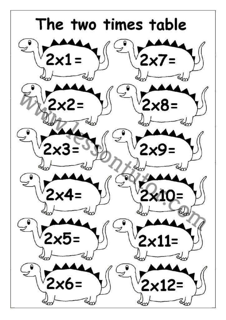 multiplication 2 3 4 5 times tables worksheets first grade 2 lesson tutor