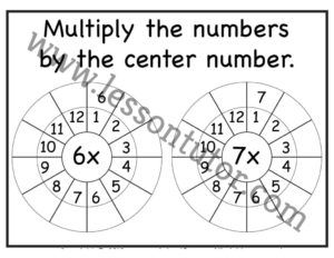 Multiplication Target Circles – 6, 7 Times Table Worksheet Second Grade ...