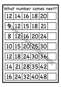 Number Patterns Worksheet 1st Grade - 2 - Lesson Tutor