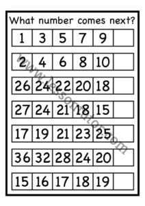 Number Pattern Worksheets - Lesson Tutor