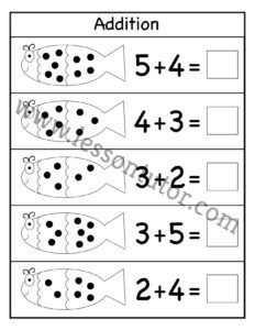 Picture Addition Worksheet Kindergarten - 13 - Lesson Tutor