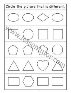 Same and Different Worksheet Preschool - 15 - Lesson Tutor