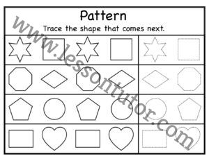 Shapes Pattern Recognition Worksheet Kindergarten - 8 - Lesson Tutor