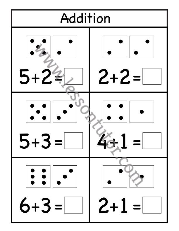 Addition Worksheets - Lesson Tutor