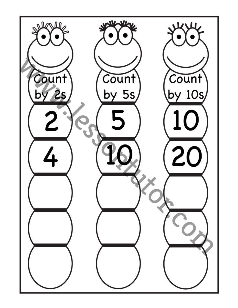 Skip Counting by 2, 5 and 10 Worksheet First Grade 2 - Lesson Tutor