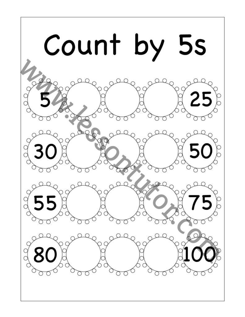 Skip Counting by 5 Worksheet - First Grade - 3 - Lesson Tutor