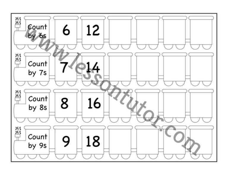 Skip Counting by 6, 7, 8 and 9 Worksheet First Grade - Lesson Tutor