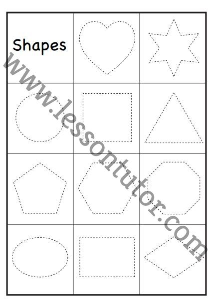 Tracing Shapes Worksheet Preschool - 2 - Lesson Tutor 7BA