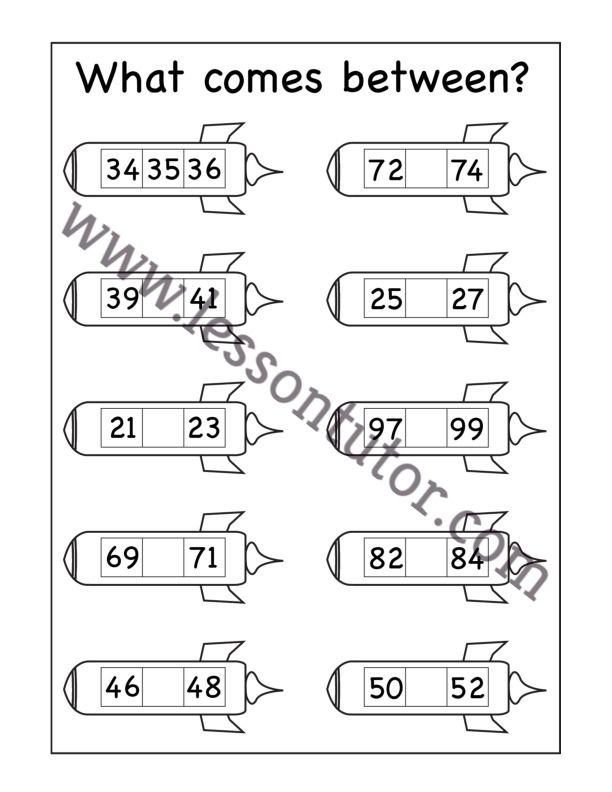 missing numbers worksheets lesson tutor